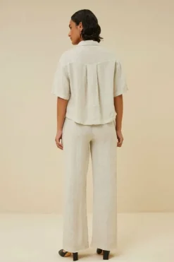 By bar Blouses*cris linen blouse | chalk