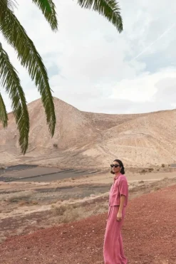 By bar Blouses*cris linen blouse | raspberry