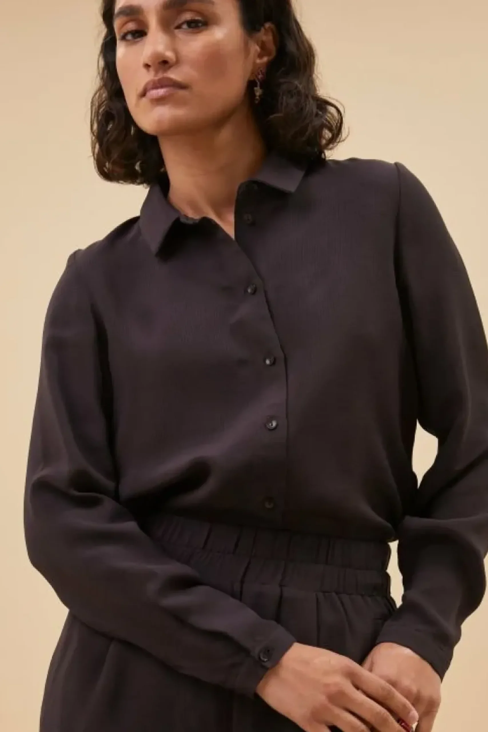 By bar Blouses*donna satin stripe blouse | cafe noir