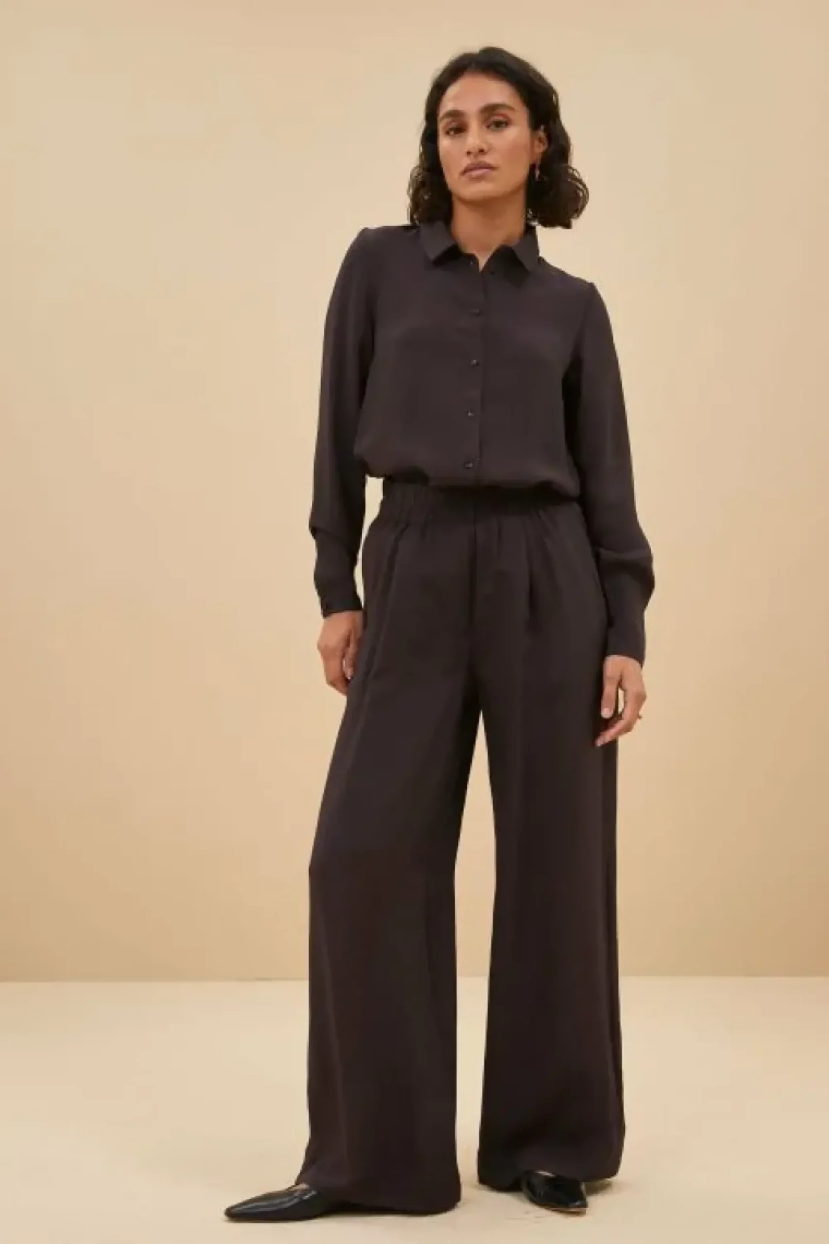 By bar Blouses*donna satin stripe blouse | cafe noir