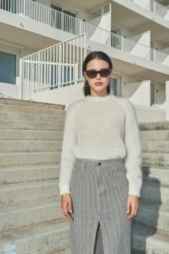 By bar Rokken*elba stripe skirt | jet black