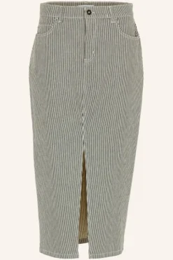 By bar Rokken*elba stripe skirt | jet black