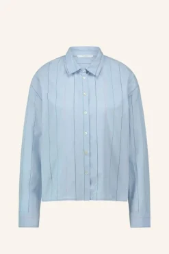 By bar Blouses*elvie stripe chambray blouse | light blue stripe