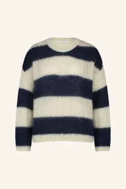 By bar Truien*evi stripe pullover | midnight big stripe