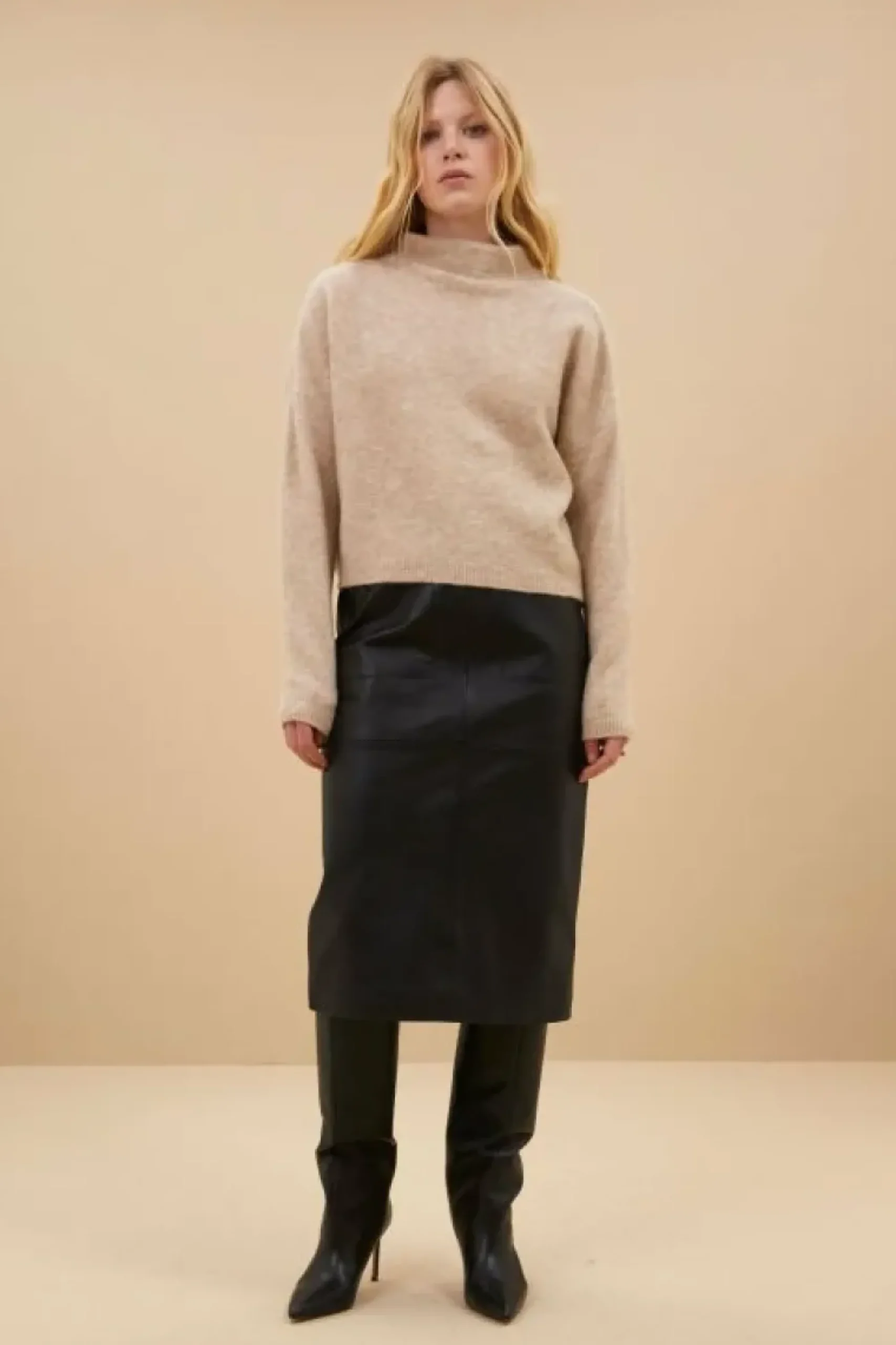 By bar Rokken*frenkie leather skirt | black