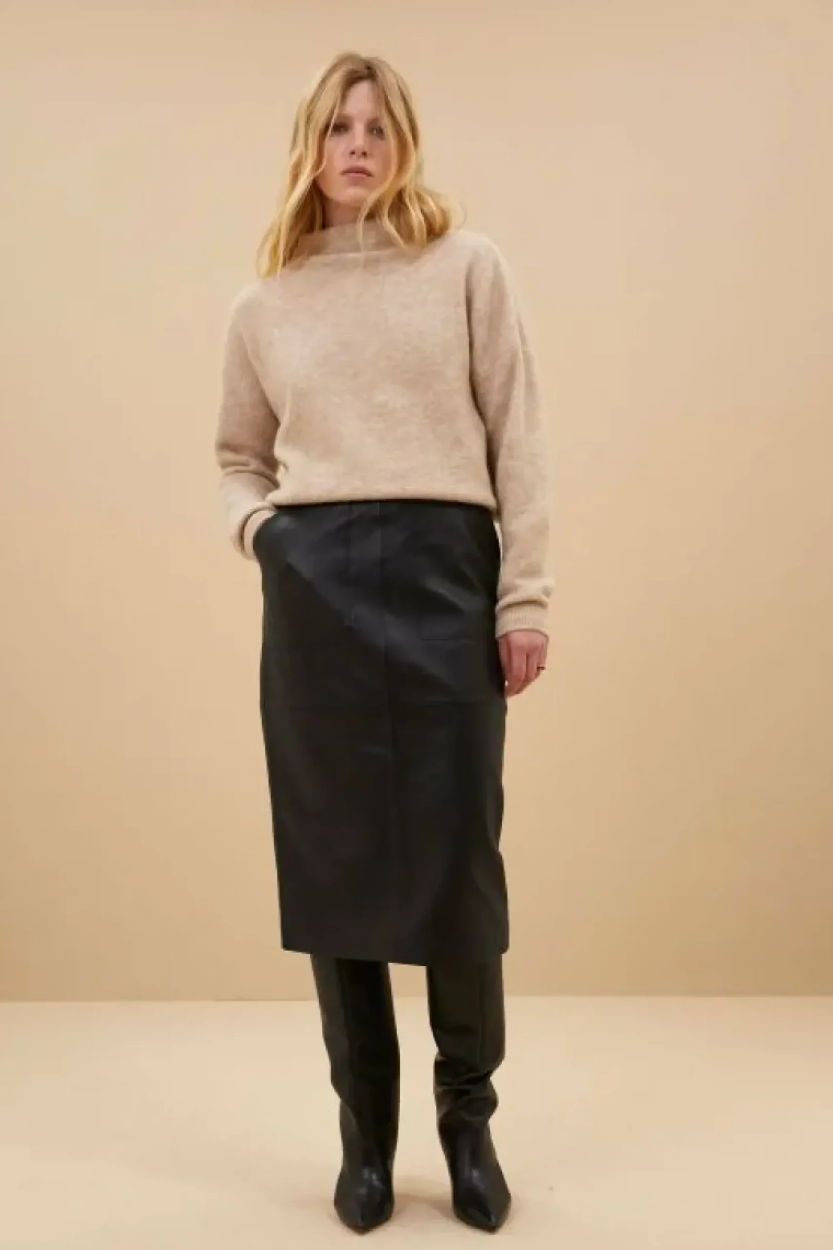 By bar Rokken*frenkie leather skirt | black