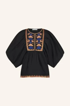 By bar Blouses*gabie embroidery blouse | jet black