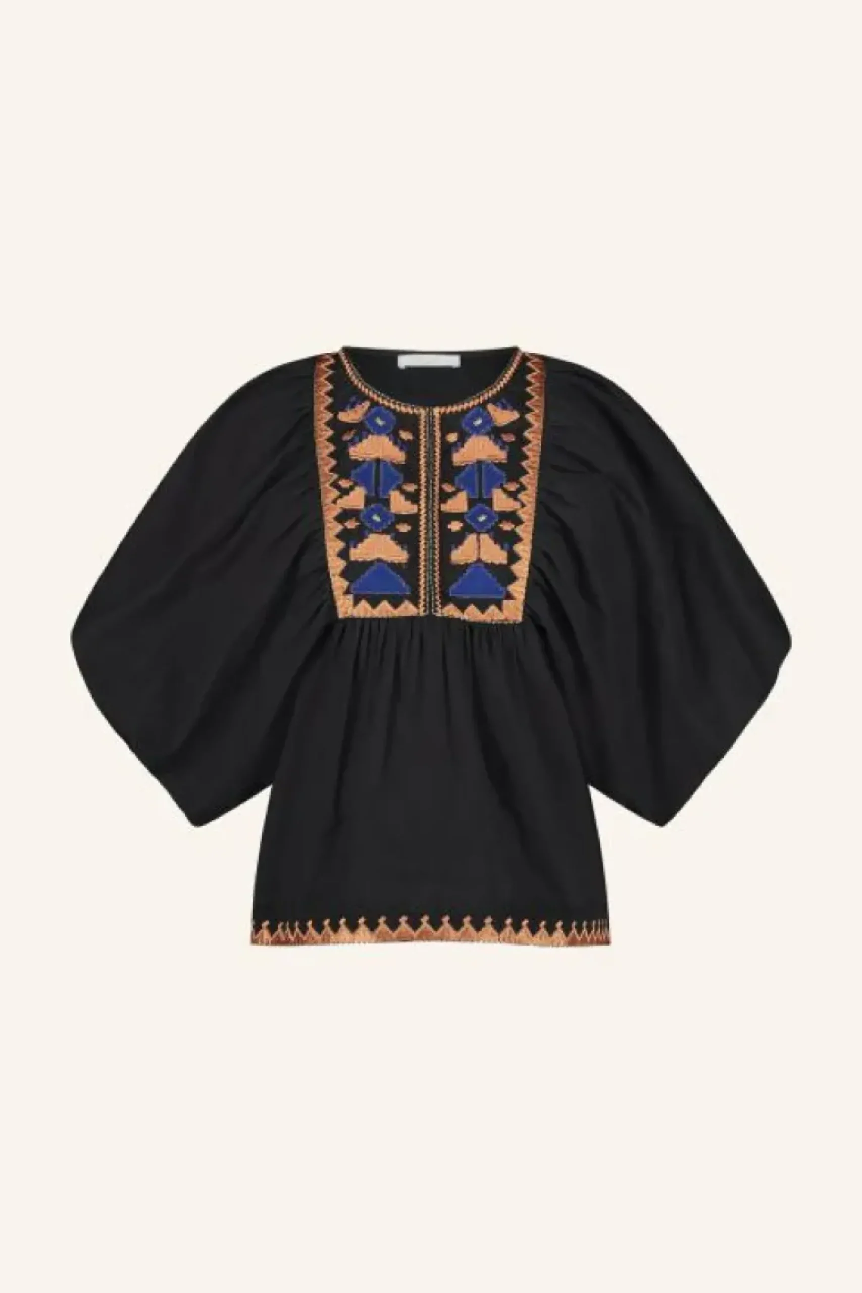 By bar Blouses*gabie embroidery blouse | jet black