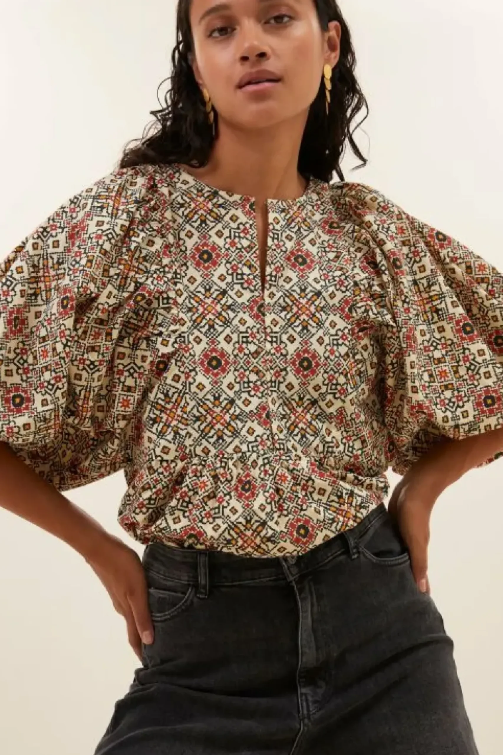 By bar Blouses*gabie rohin blouse | rohin print
