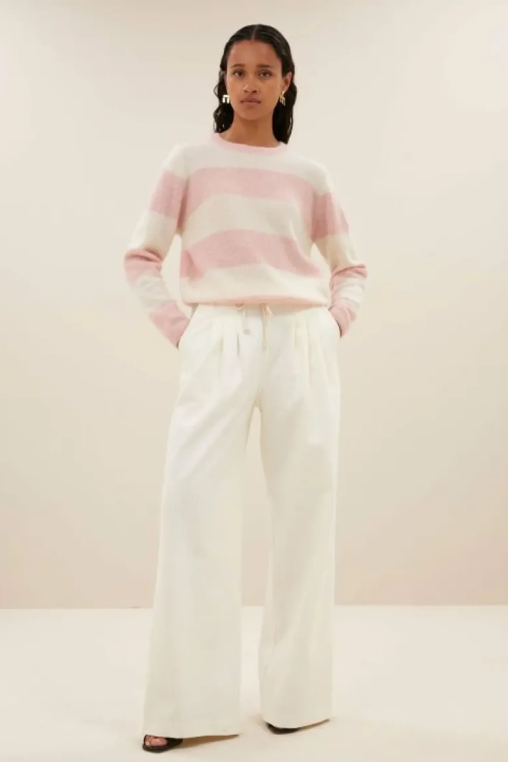 By bar Truien*gwen big stripe pullover | pink big stripe