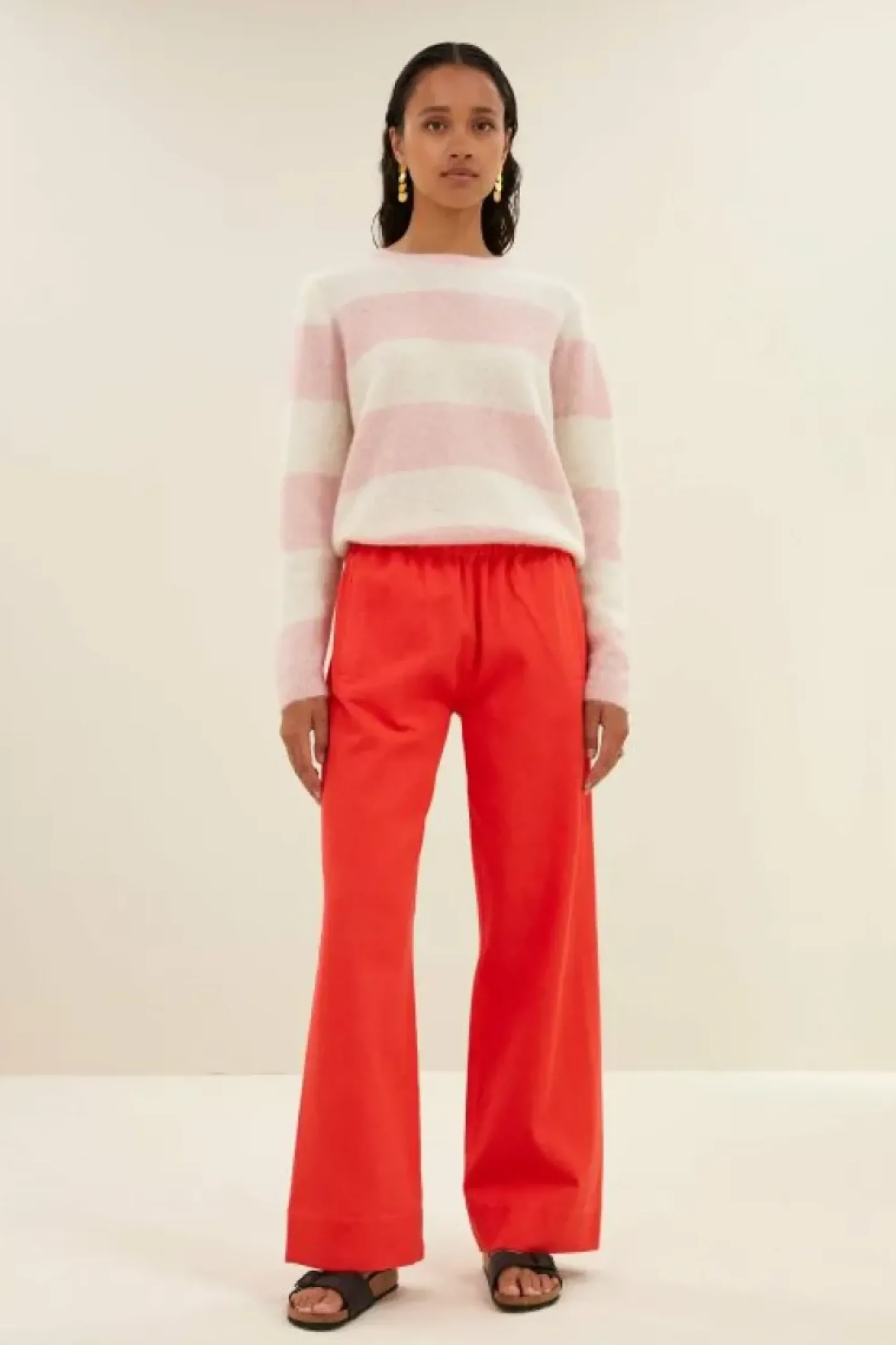 By bar Truien*gwen big stripe pullover | pink big stripe