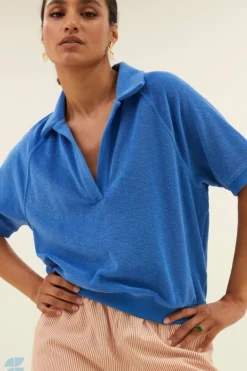 By bar Tops & Shirts*harper slub top | queens blue