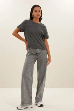 By bar Tops & Shirts*hope thin stripe top | jet black