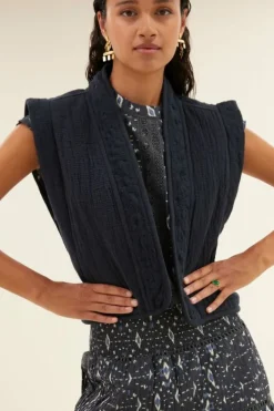 By bar Gilets & Spencers|Jassen*isla embroidery jacket | midnight