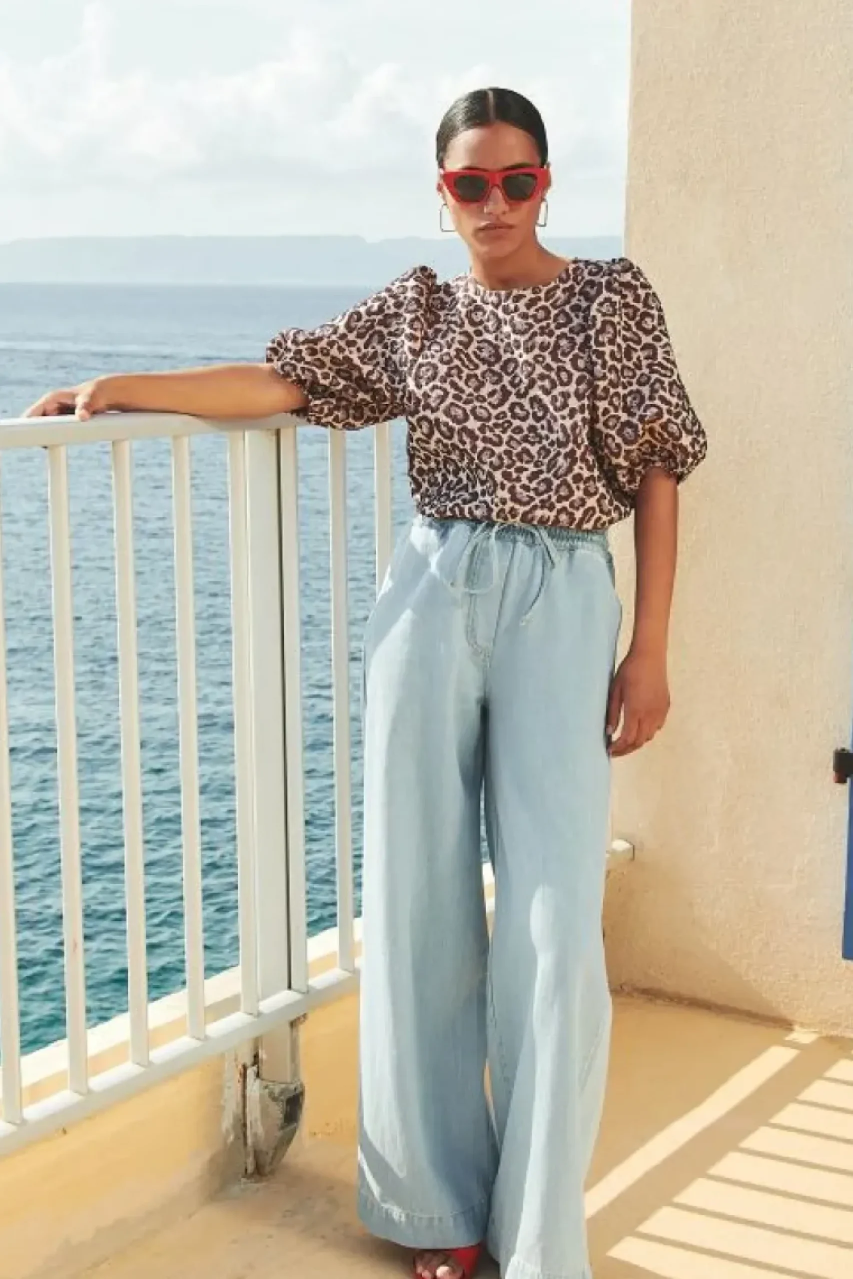 By bar Blouses*jet blouse | pink cheetah print