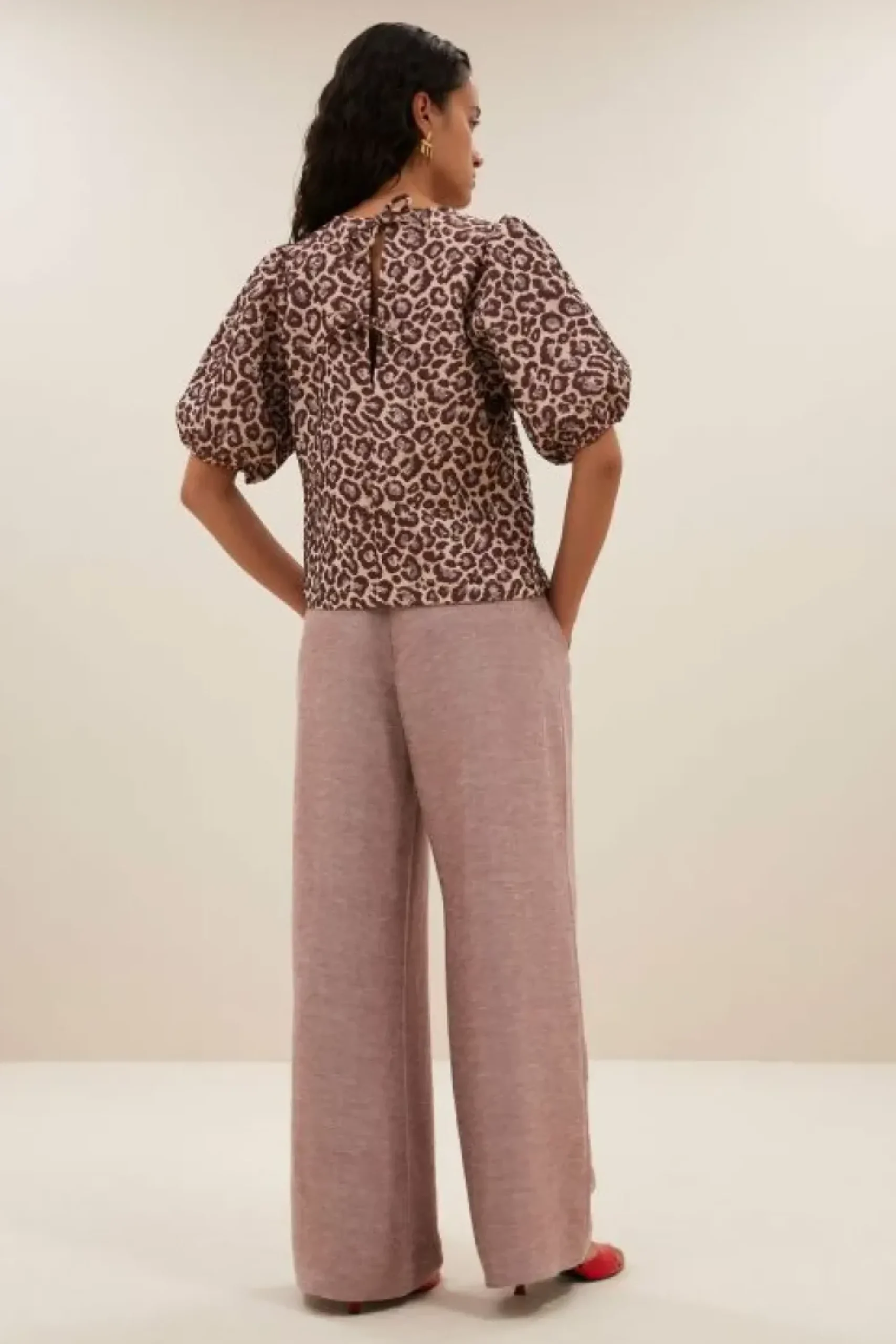 By bar Blouses*jet blouse | pink cheetah print