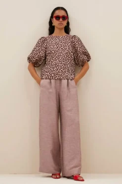 By bar Blouses*jet blouse | pink cheetah print