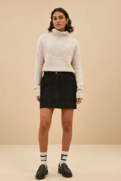 By bar Rokken*josie cord skirt | black