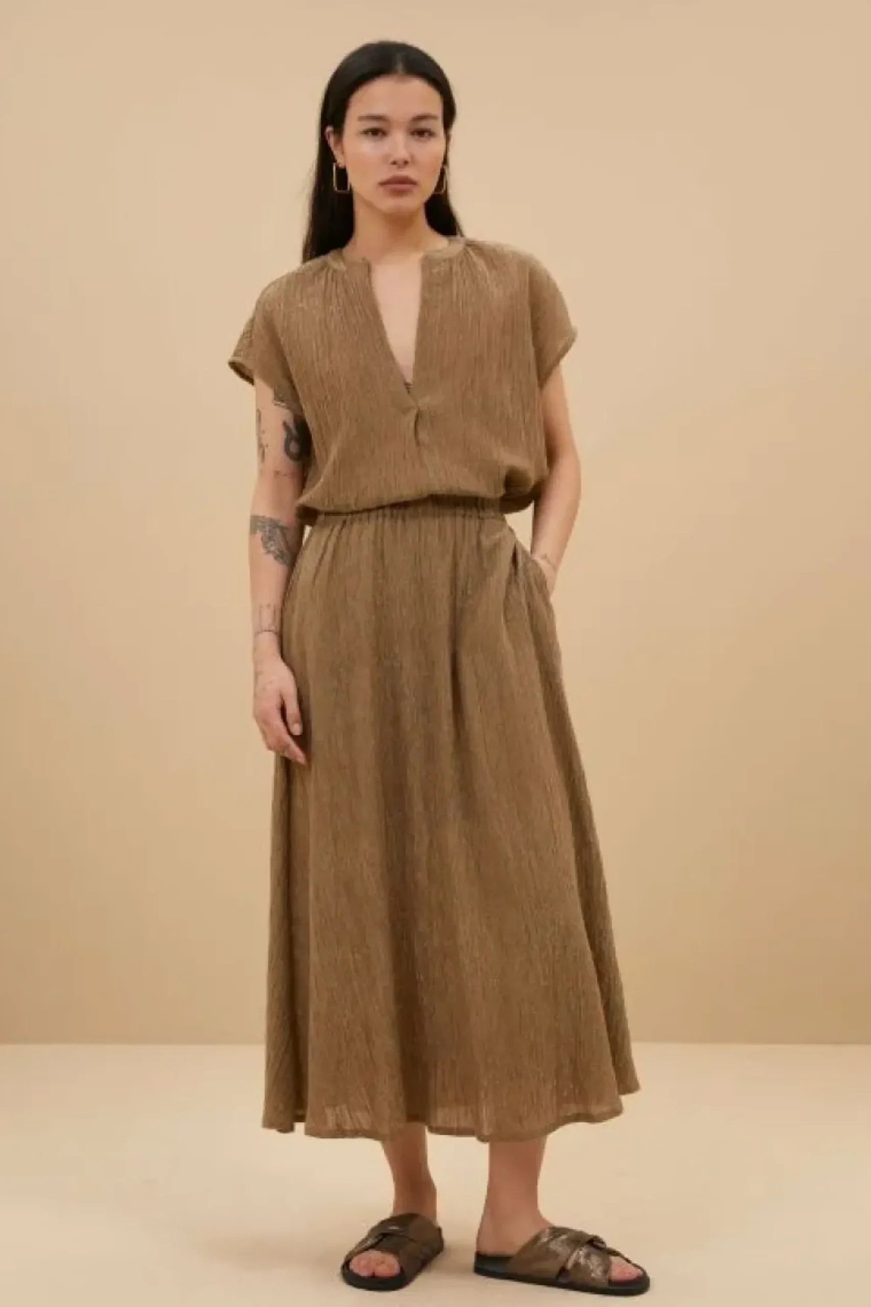 By bar Rokken*juta lurex skirt | gold