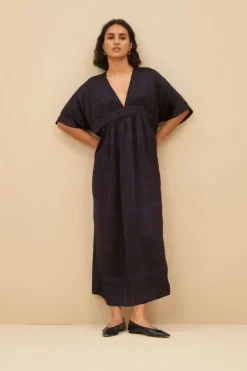 By bar Jurken*kaftan square dress | square print