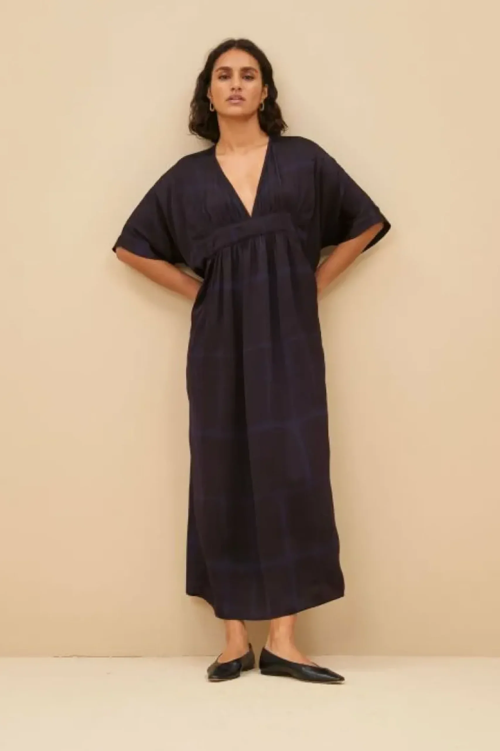 By bar Jurken*kaftan square dress | square print