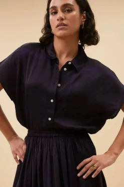 By bar Blouses*karly square blouse | square print