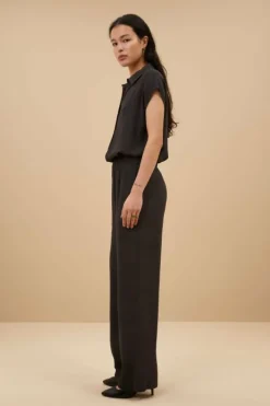 By bar Blouses*kiek viscose top | cafe noir