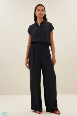 By bar Blouses*kiek viscose top | graphite