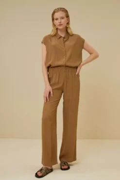 By bar Blouses*kiek viscose top | khaki