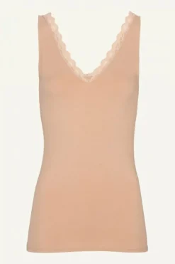 By bar Tops & Shirts*lace singlet | nude