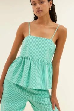 By bar Tops & Shirts*leah stripe top | green seer stripe