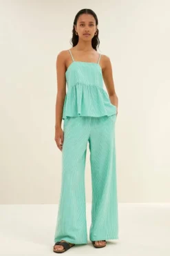 By bar Tops & Shirts*leah stripe top | green seer stripe