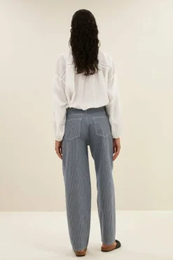 By bar Jeans|Broeken*lew stripe pants | dark blue stripe