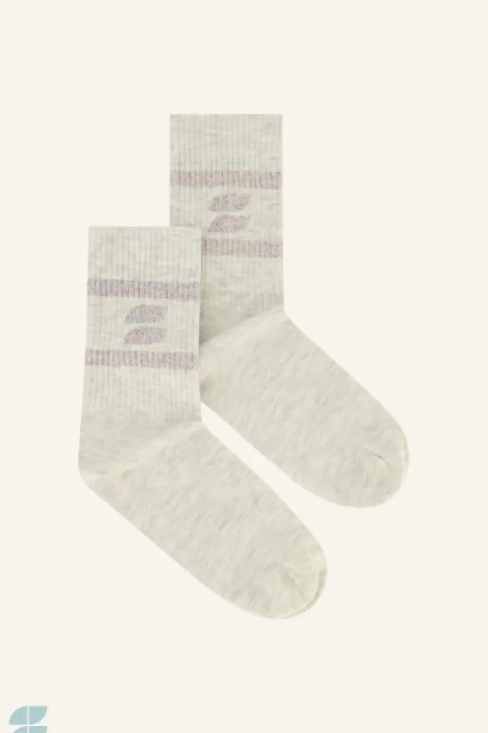 By bar Sokken*logo sparkle socks | light grey melee