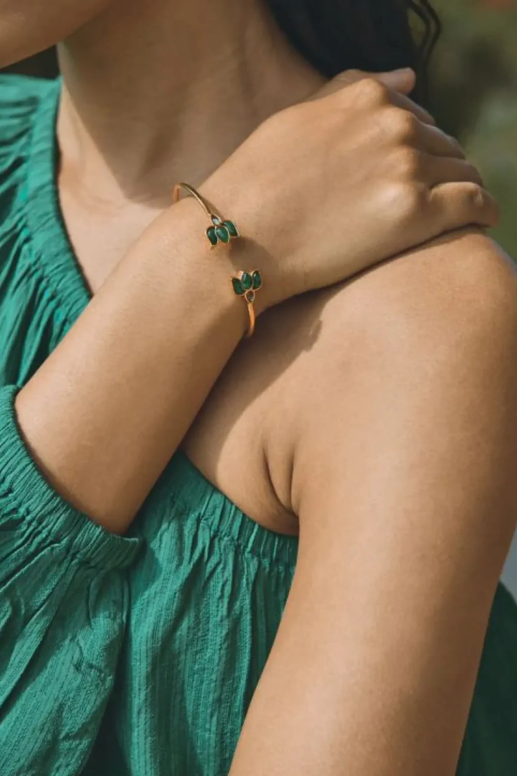 By bar Sieraden*lotus bracelet | green