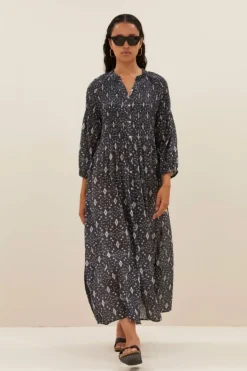 By bar Jurken*loulou midnight ikat dress | midnight ikat
