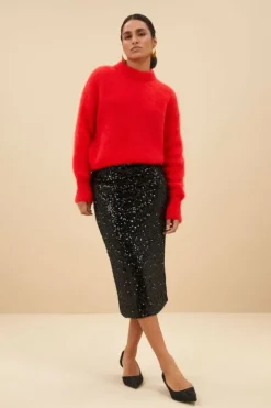 By bar Rokken*luca sequin skirt | black