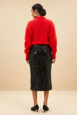 By bar Rokken*luca sequin skirt | black