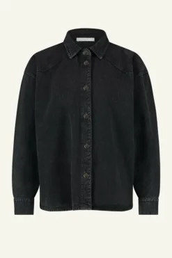 By bar Blouses*mae twill blouse | jet black