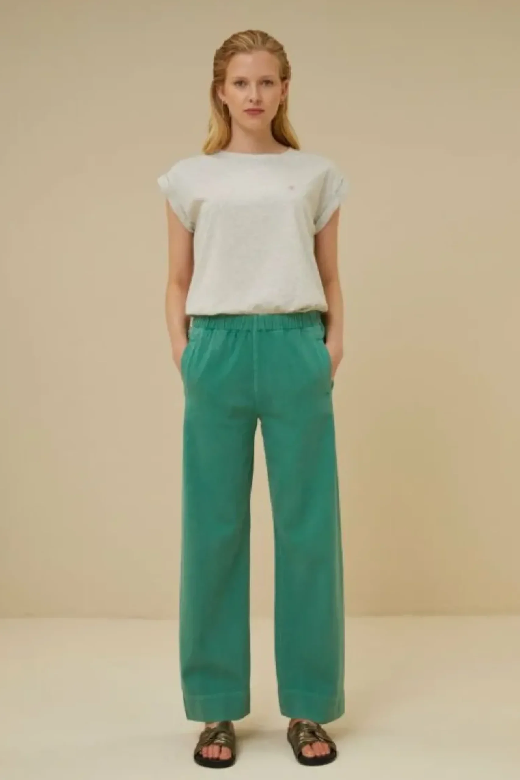 By bar Broeken*mees twill pant | aloe vera