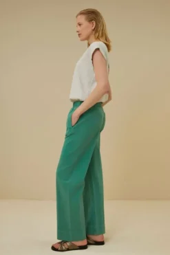 By bar Broeken*mees twill pant | aloe vera