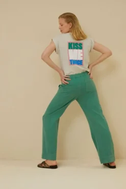 By bar Broeken*mees twill pant | aloe vera