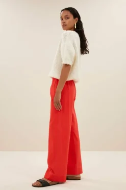 By bar Broeken*mees twill pants | poppy red