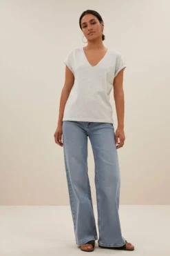 By bar Tops & Shirts*momi logo top | light grey melee