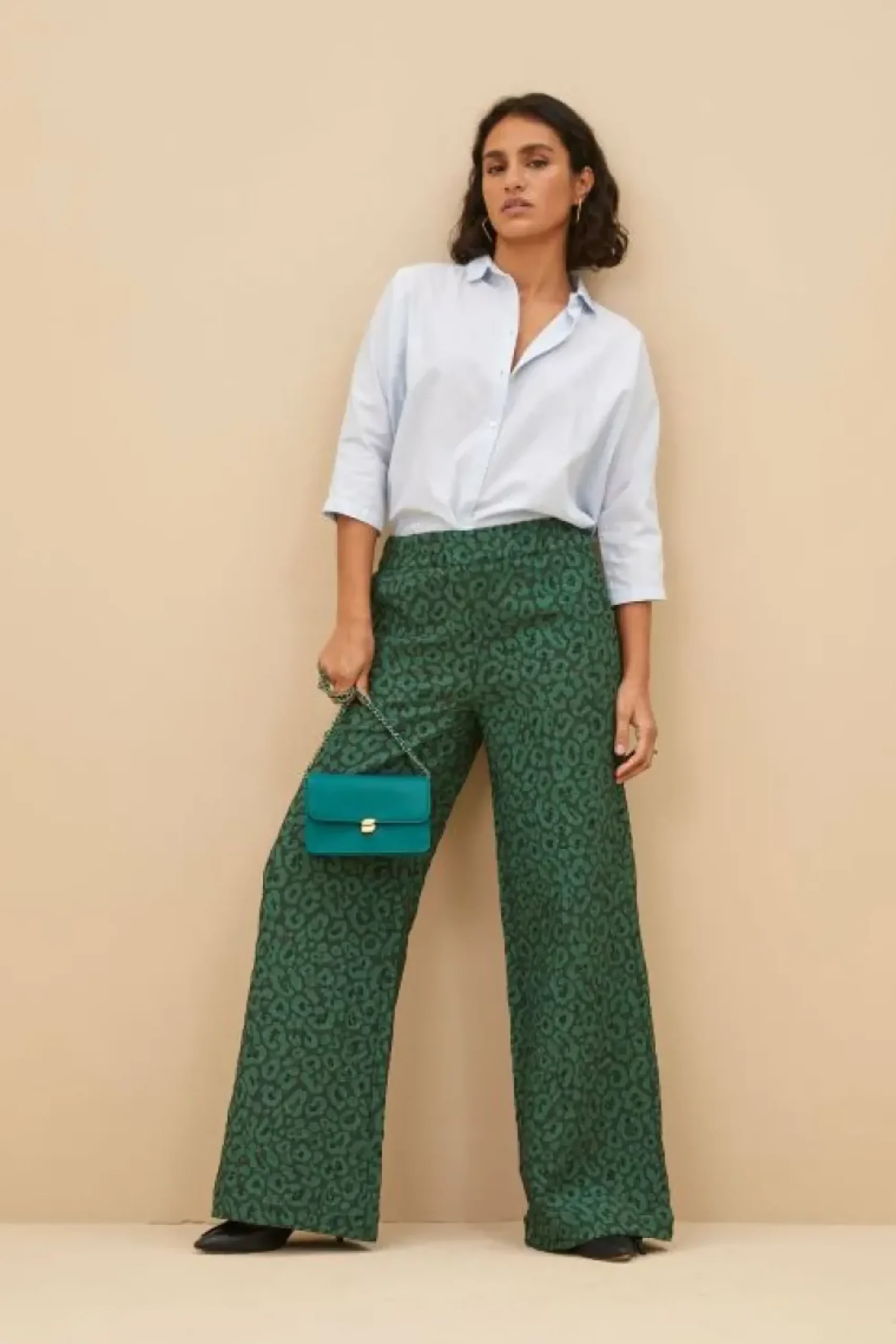 By bar Broeken*neal leo pants | green panter print