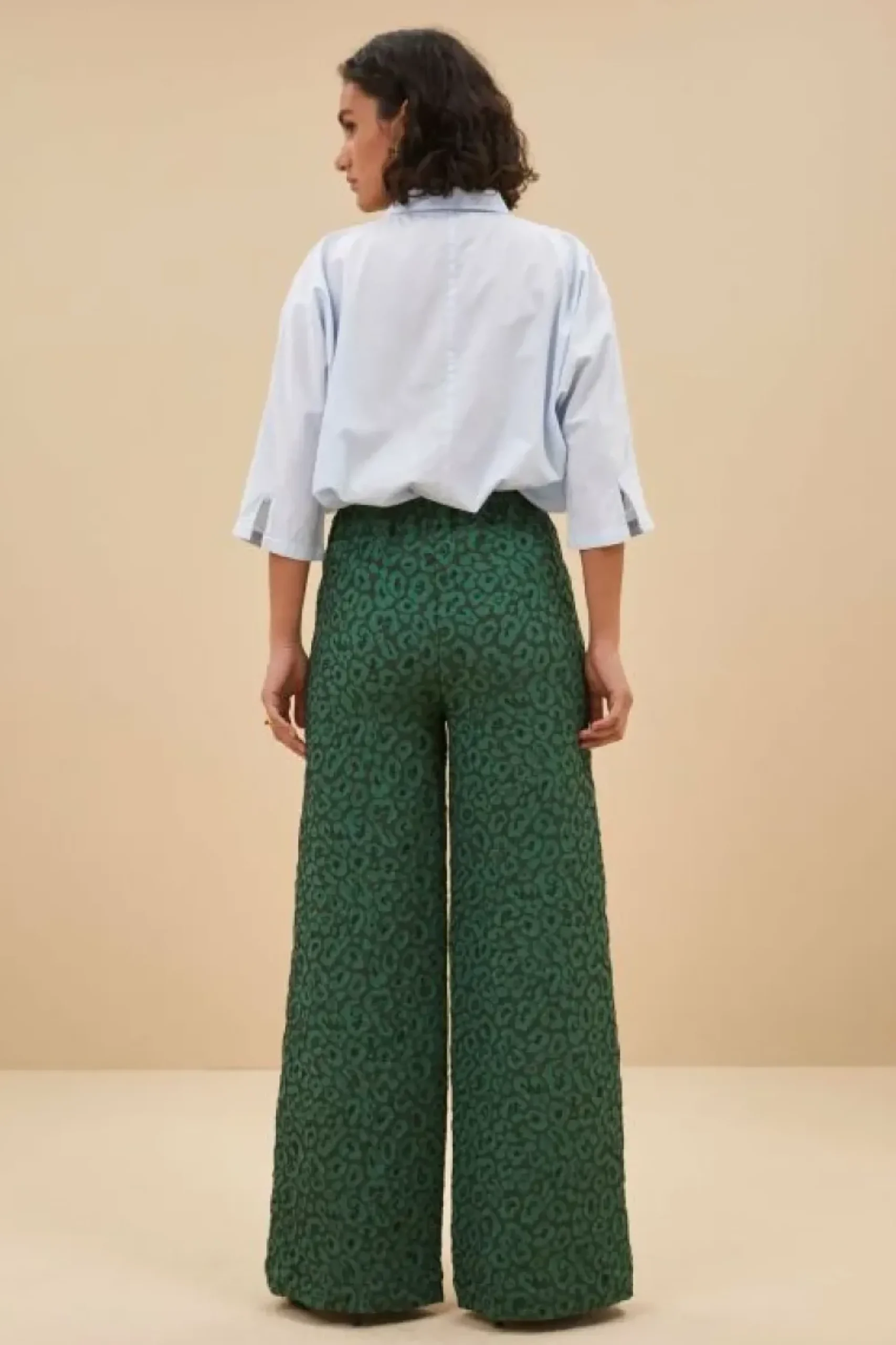 By bar Broeken*neal leo pants | green panter print