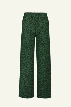 By bar Broeken*neal leo pants | green panter print