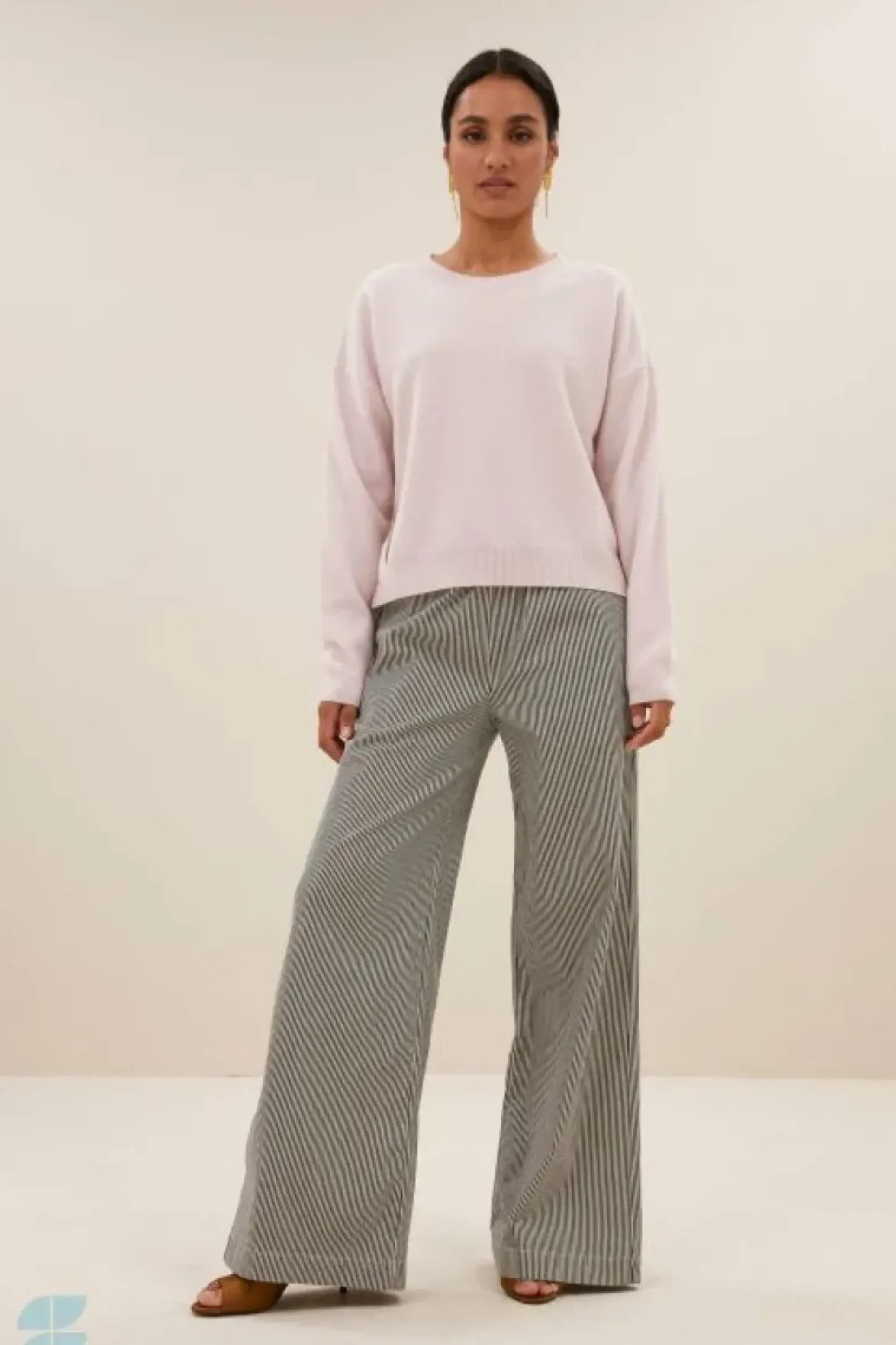 By bar Broeken*neal stripe pants | black white stripe