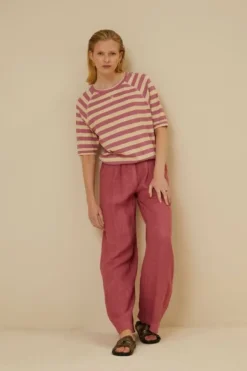 By bar Tops & Shirts*neva big v stripe top | raspberry