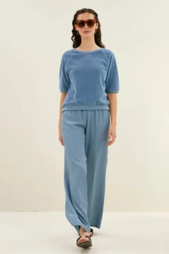 By bar Tops & Shirts*neva slub top | blue stone